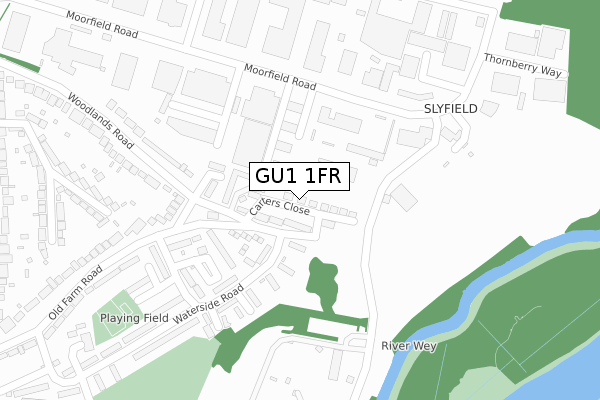 GU1 1FR map - large scale - OS Open Zoomstack (Ordnance Survey)