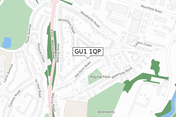 GU1 1QP map - large scale - OS Open Zoomstack (Ordnance Survey)