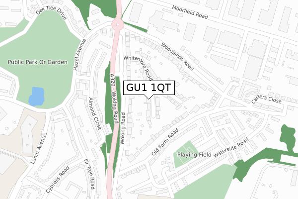 GU1 1QT map - large scale - OS Open Zoomstack (Ordnance Survey)