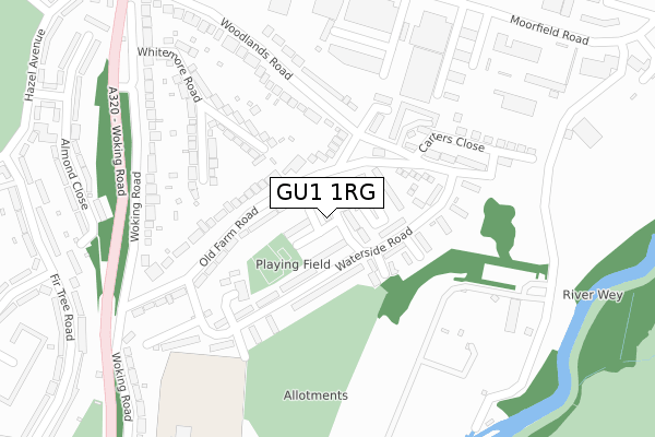 GU1 1RG map - large scale - OS Open Zoomstack (Ordnance Survey)