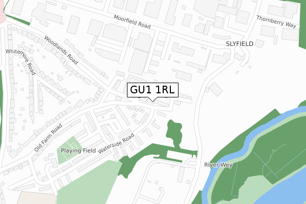 GU1 1RL map - large scale - OS Open Zoomstack (Ordnance Survey)