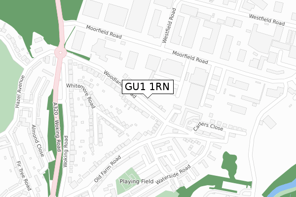 GU1 1RN map - large scale - OS Open Zoomstack (Ordnance Survey)