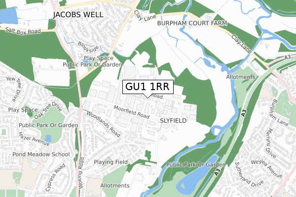 GU1 1RR map - small scale - OS Open Zoomstack (Ordnance Survey) GU1 1RR map - small scale - OS Open Zoomstack (Ordnance Survey)