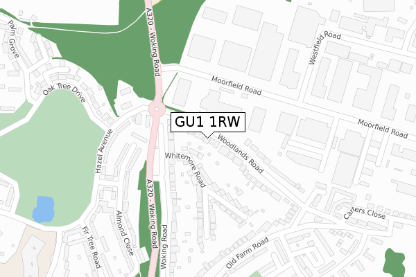 GU1 1RW map - large scale - OS Open Zoomstack (Ordnance Survey)