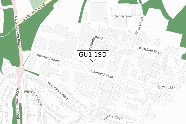 GU1 1SD map - large scale - OS Open Zoomstack (Ordnance Survey)