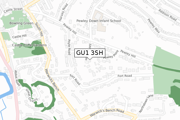 GU1 3SH map - large scale - OS Open Zoomstack (Ordnance Survey)