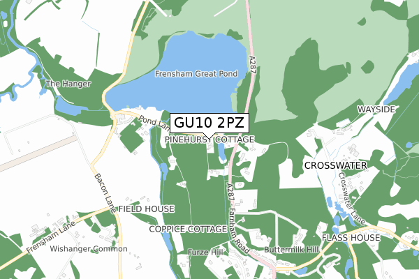 GU10 2PZ map - small scale - OS Open Zoomstack (Ordnance Survey)