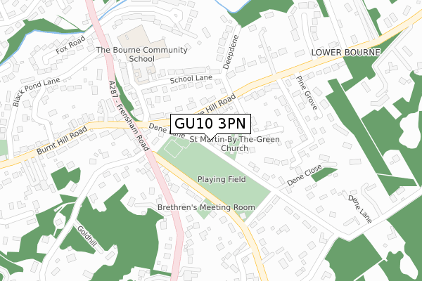 GU10 3PN map - large scale - OS Open Zoomstack (Ordnance Survey)