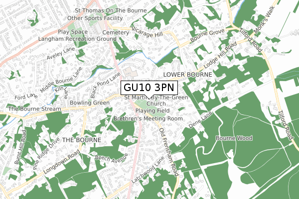 GU10 3PN map - small scale - OS Open Zoomstack (Ordnance Survey)