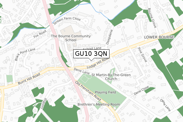 GU10 3QN map - large scale - OS Open Zoomstack (Ordnance Survey)