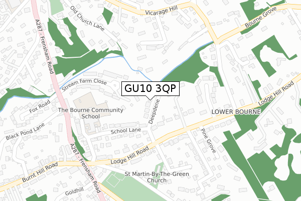 GU10 3QP map - large scale - OS Open Zoomstack (Ordnance Survey)