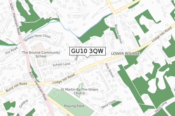 GU10 3QW map - large scale - OS Open Zoomstack (Ordnance Survey)