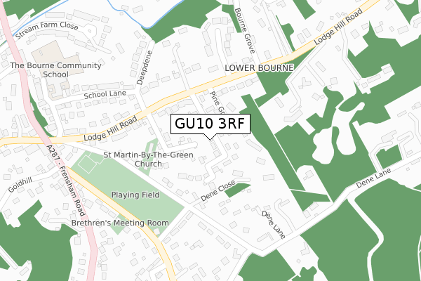 GU10 3RF map - large scale - OS Open Zoomstack (Ordnance Survey)