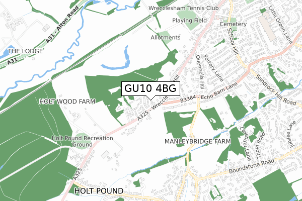 GU10 4BG map - small scale - OS Open Zoomstack (Ordnance Survey)