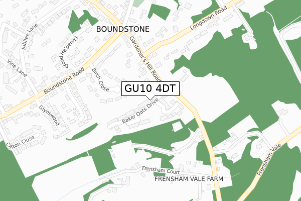 GU10 4DT map - large scale - OS Open Zoomstack (Ordnance Survey)