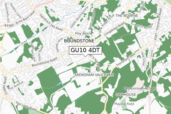 GU10 4DT map - small scale - OS Open Zoomstack (Ordnance Survey)