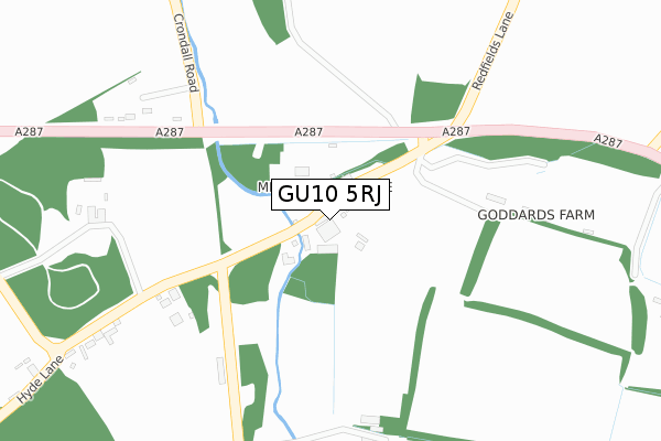 GU10 5RJ map - large scale - OS Open Zoomstack (Ordnance Survey)