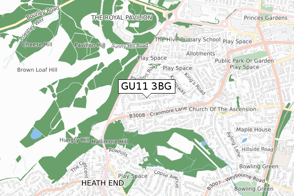 GU11 3BG map - small scale - OS Open Zoomstack (Ordnance Survey) GU11 3BG map - small scale - OS Open Zoomstack (Ordnance Survey)