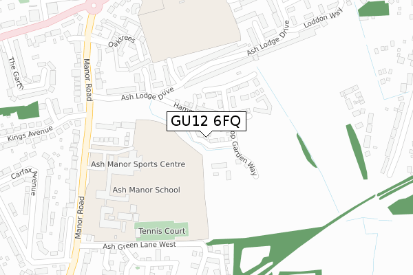 GU12 6FQ map - large scale - OS Open Zoomstack (Ordnance Survey) GU12 6FQ map - large scale - OS Open Zoomstack (Ordnance Survey)