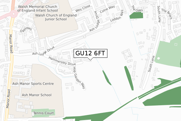 GU12 6FT map - large scale - OS Open Zoomstack (Ordnance Survey)