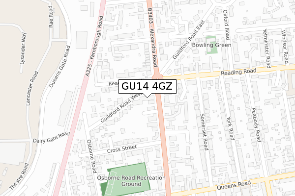 GU14 4GZ map - large scale - OS Open Zoomstack (Ordnance Survey) GU14 4GZ map - large scale - OS Open Zoomstack (Ordnance Survey)