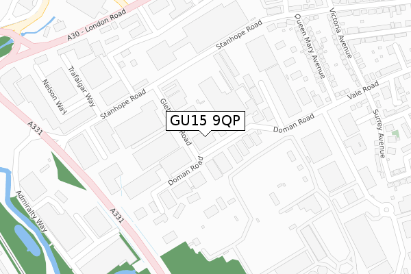 GU15 9QP map - large scale - OS Open Zoomstack (Ordnance Survey) GU15 9QP map - large scale - OS Open Zoomstack (Ordnance Survey)