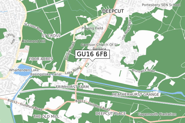 GU16 6FB map - small scale - OS Open Zoomstack (Ordnance Survey) GU16 6FB map - small scale - OS Open Zoomstack (Ordnance Survey)