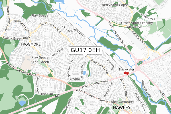 GU17 0EH map - small scale - OS Open Zoomstack (Ordnance Survey)