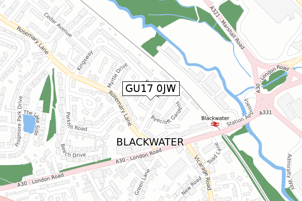 GU17 0JW map - large scale - OS Open Zoomstack (Ordnance Survey) GU17 0JW map - large scale - OS Open Zoomstack (Ordnance Survey)