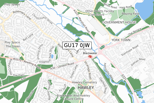 GU17 0JW map - small scale - OS Open Zoomstack (Ordnance Survey) GU17 0JW map - small scale - OS Open Zoomstack (Ordnance Survey)