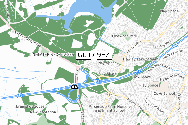 GU17 9EZ map - small scale - OS Open Zoomstack (Ordnance Survey) GU17 9EZ map - small scale - OS Open Zoomstack (Ordnance Survey)
