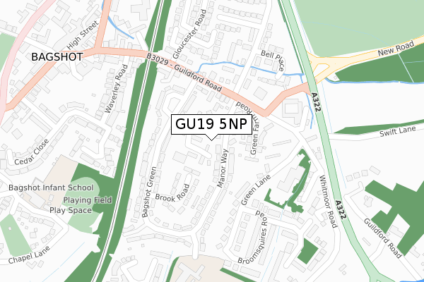 GU19 5NP map - large scale - OS Open Zoomstack (Ordnance Survey) GU19 5NP map - large scale - OS Open Zoomstack (Ordnance Survey)