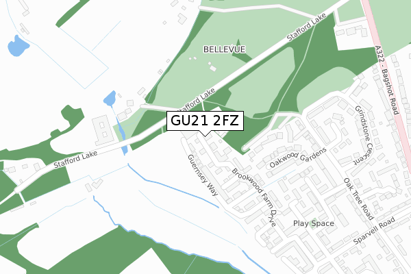 GU21 2FZ map - large scale - OS Open Zoomstack (Ordnance Survey) GU21 2FZ map - large scale - OS Open Zoomstack (Ordnance Survey)