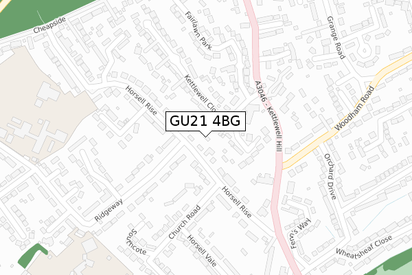 GU21 4BG map - large scale - OS Open Zoomstack (Ordnance Survey)