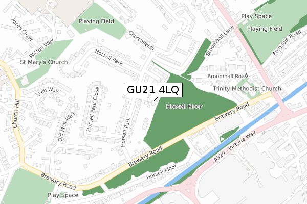 GU21 4LQ map - large scale - OS Open Zoomstack (Ordnance Survey) GU21 4LQ map - large scale - OS Open Zoomstack (Ordnance Survey)