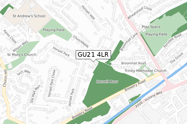 GU21 4LR map - large scale - OS Open Zoomstack (Ordnance Survey)