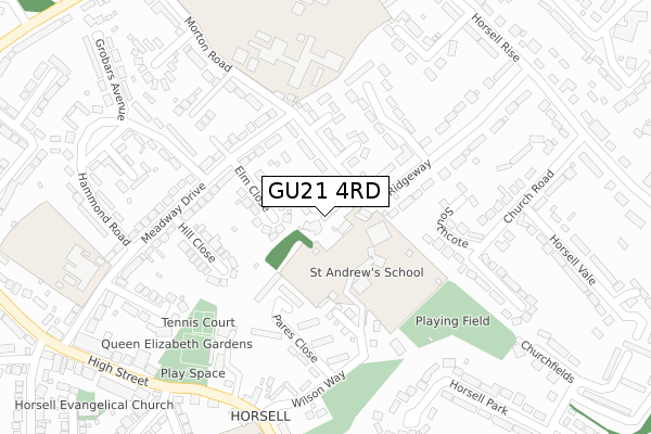 GU21 4RD map - large scale - OS Open Zoomstack (Ordnance Survey)