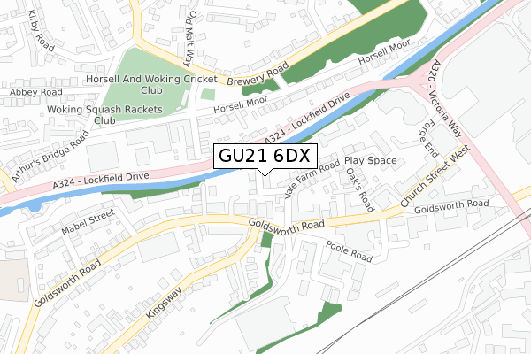 GU21 6DX map - large scale - OS Open Zoomstack (Ordnance Survey)