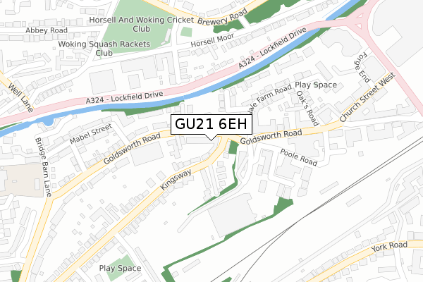 GU21 6EH map - large scale - OS Open Zoomstack (Ordnance Survey)