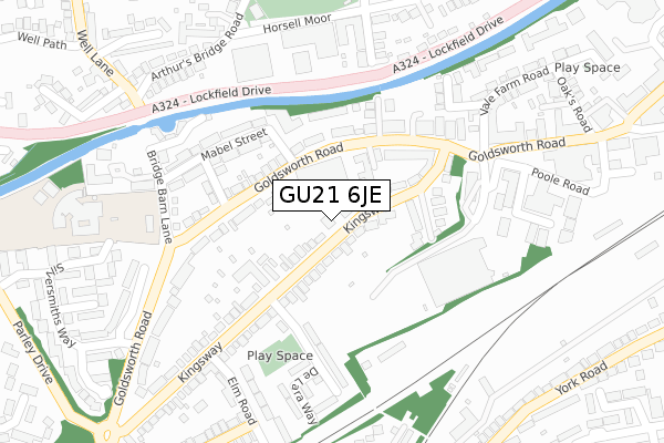 GU21 6JE map - large scale - OS Open Zoomstack (Ordnance Survey)