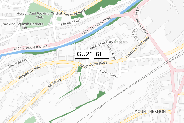 GU21 6LF map - large scale - OS Open Zoomstack (Ordnance Survey)