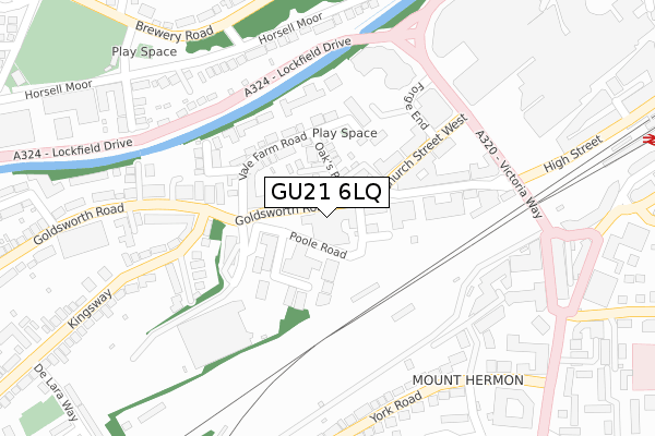 GU21 6LQ map - large scale - OS Open Zoomstack (Ordnance Survey)
