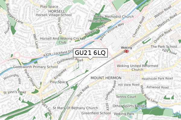 GU21 6LQ map - small scale - OS Open Zoomstack (Ordnance Survey)