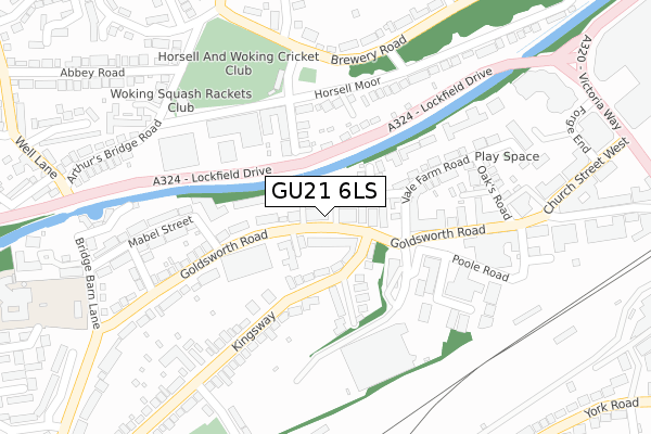 GU21 6LS map - large scale - OS Open Zoomstack (Ordnance Survey)