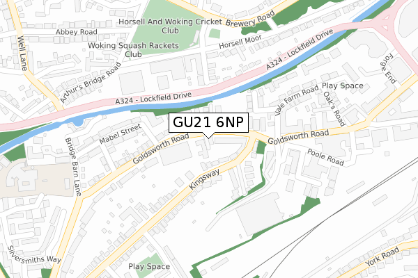 GU21 6NP map - large scale - OS Open Zoomstack (Ordnance Survey)