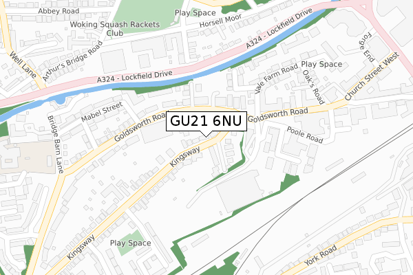 GU21 6NU map - large scale - OS Open Zoomstack (Ordnance Survey)