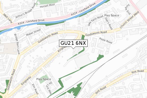 GU21 6NX map - large scale - OS Open Zoomstack (Ordnance Survey)