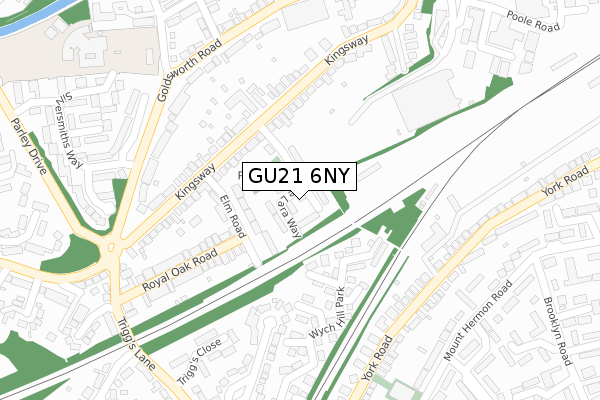 GU21 6NY map - large scale - OS Open Zoomstack (Ordnance Survey)