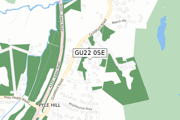 GU22 0SE map - large scale - OS Open Zoomstack (Ordnance Survey)