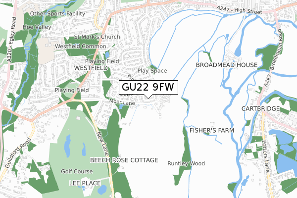 GU22 9FW map - small scale - OS Open Zoomstack (Ordnance Survey) GU22 9FW map - small scale - OS Open Zoomstack (Ordnance Survey)
